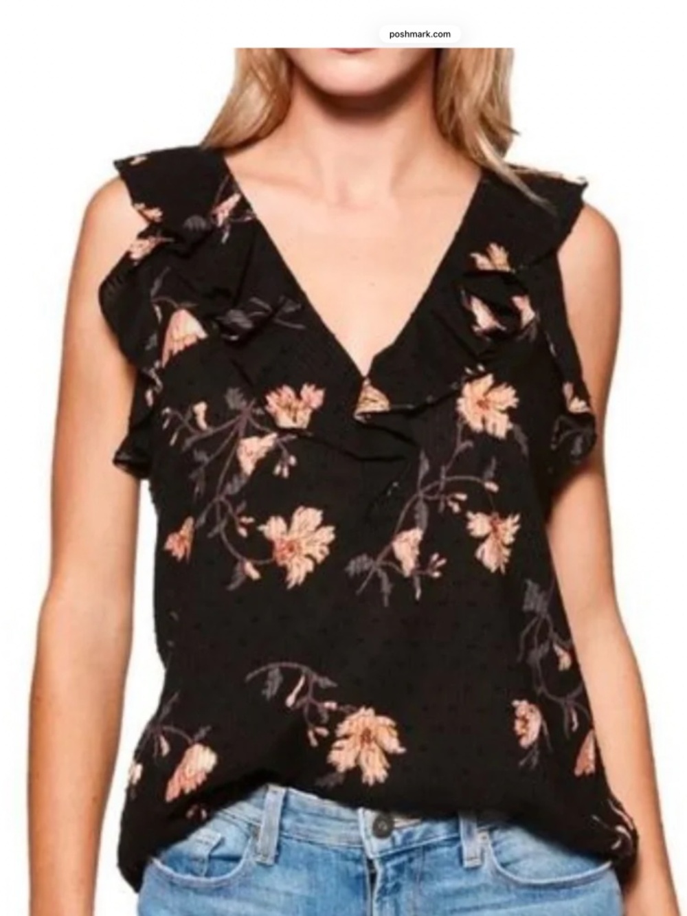 Paige Farfalla Ruffle Tank in Floral Print Size XS